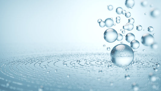 Water bubbles creating a ripple