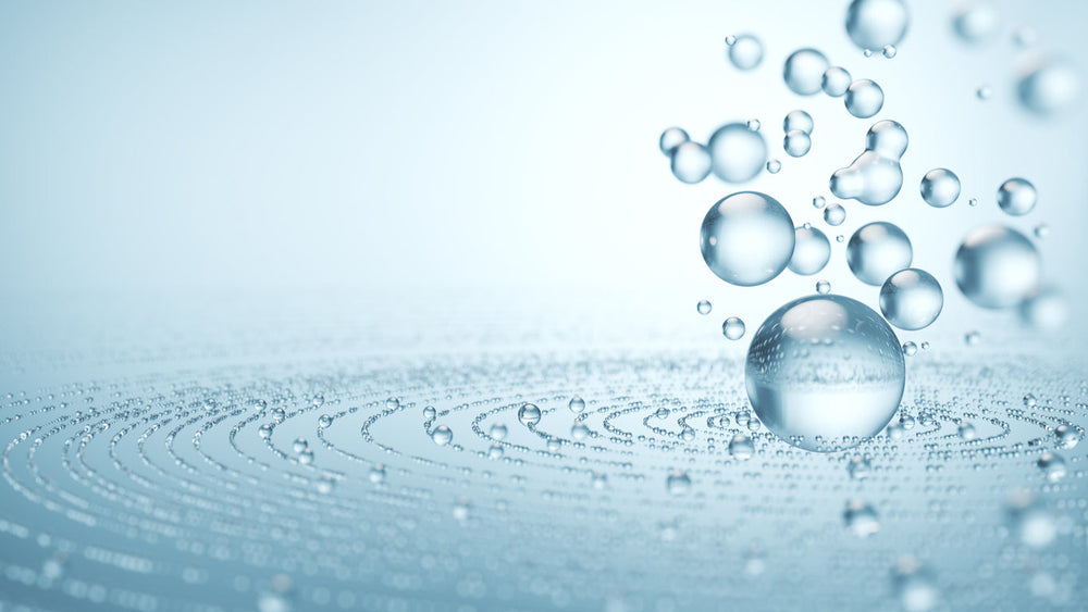 Water bubbles creating a ripple