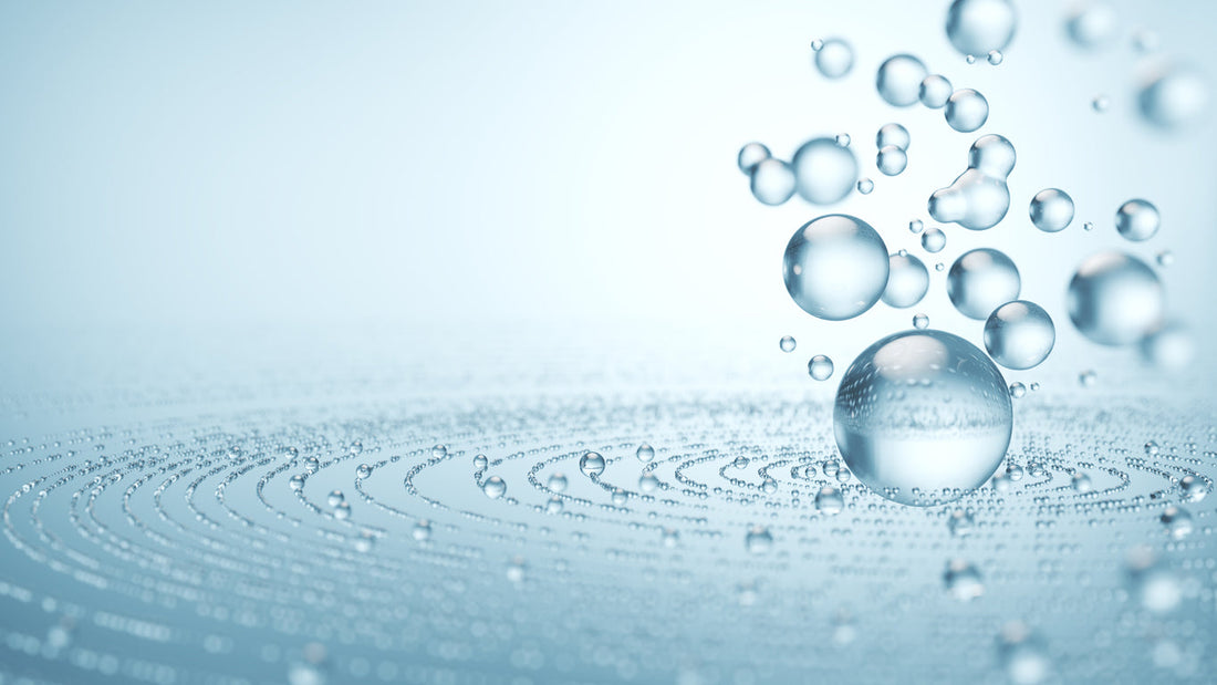 Water bubbles creating a ripple